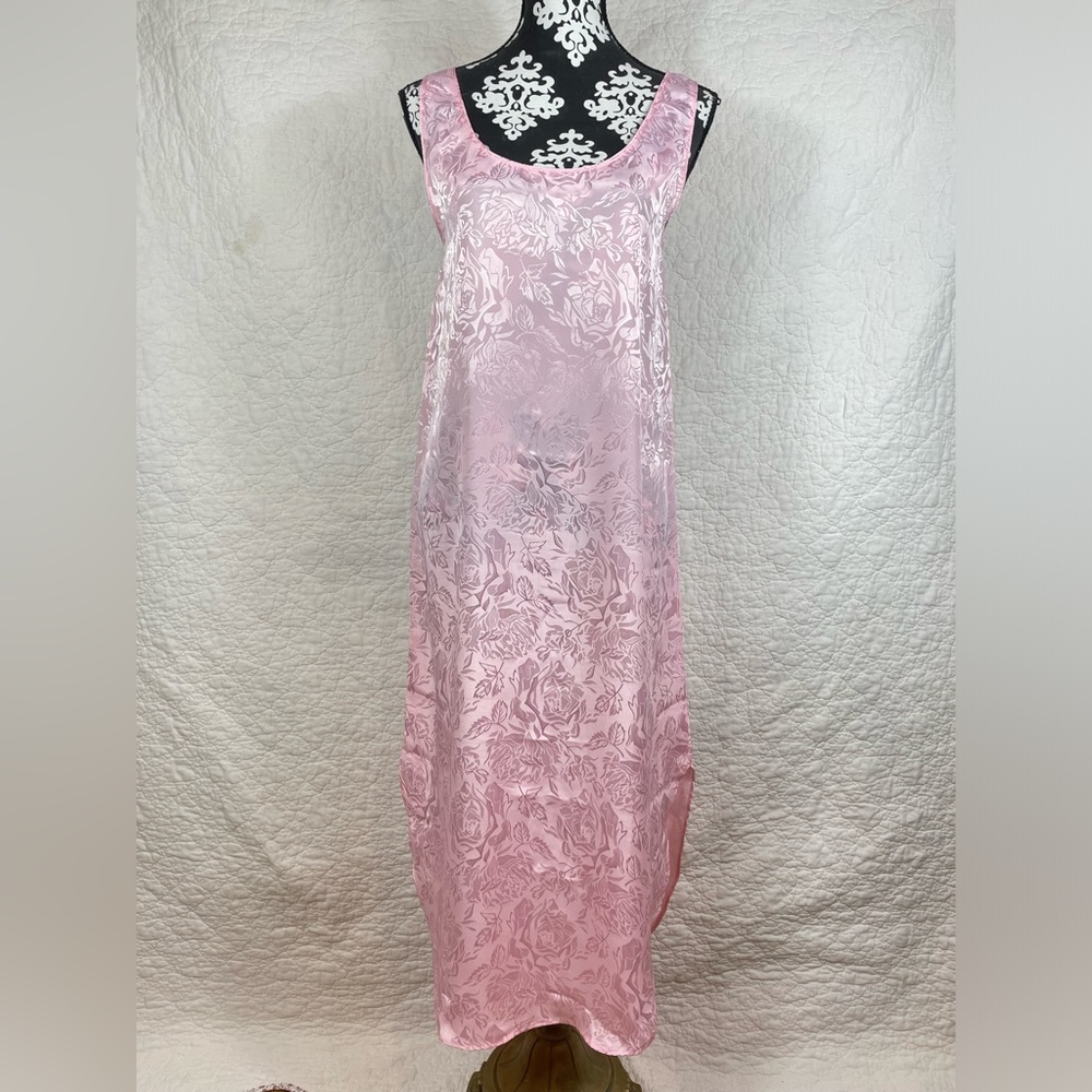 🔥NWT Vintage Morgan Taylor Floral Pink Slip Romantic Nightgown Women’s Size S